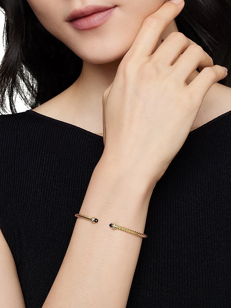 Classic Cablespira Bracelet 18K Yellow Gold and Diamonds