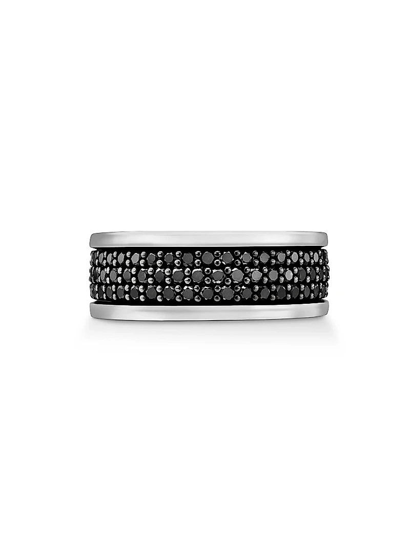 Streamline® Three Row Band Ring with Pavé Black Diamonds