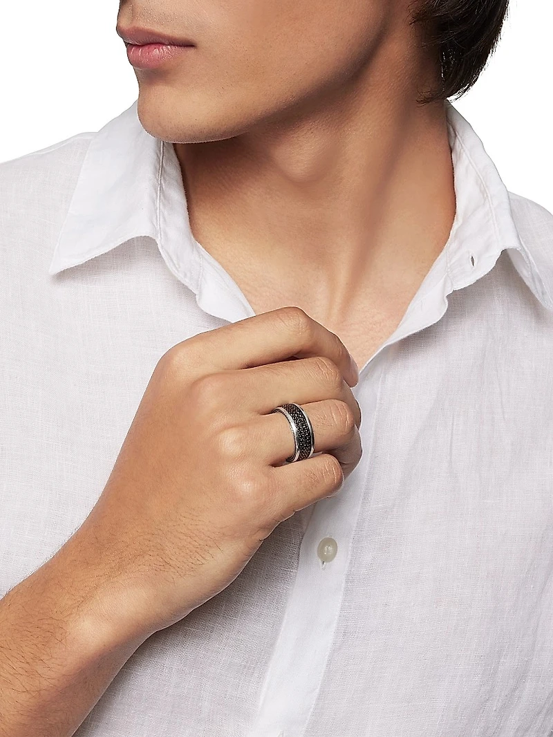 Streamline® Three Row Band Ring with Pavé Black Diamonds