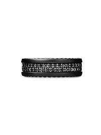 Streamline® Two Row Band Ring Black Titanium with Diamonds