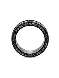 Streamline® Two Row Band Ring Black Titanium with Diamonds