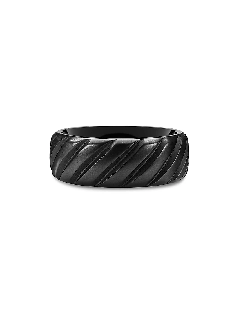 Modern Cable Band Ring Titanium