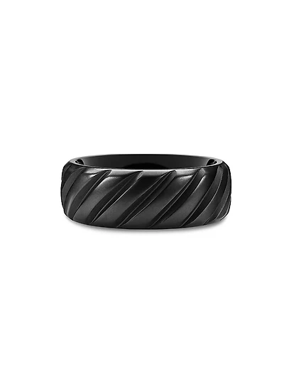Modern Cable Band Ring Titanium