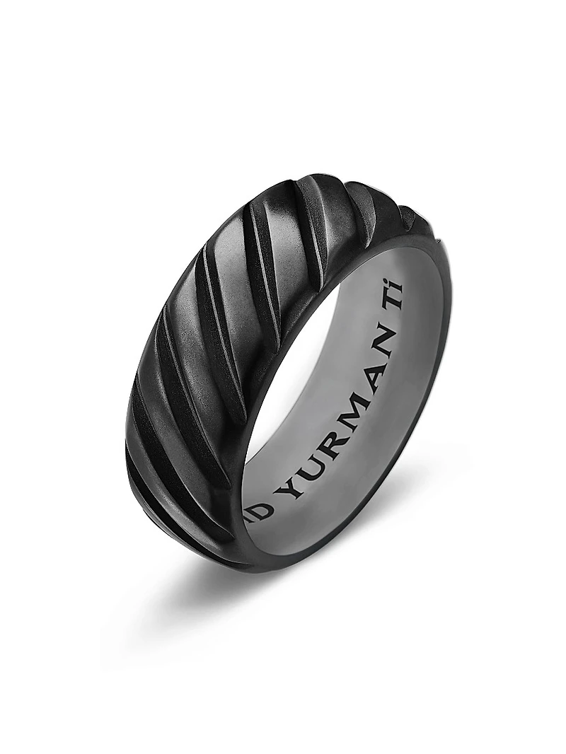 Modern Cable Band Ring Titanium