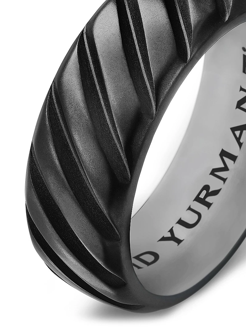 Modern Cable Band Ring Titanium