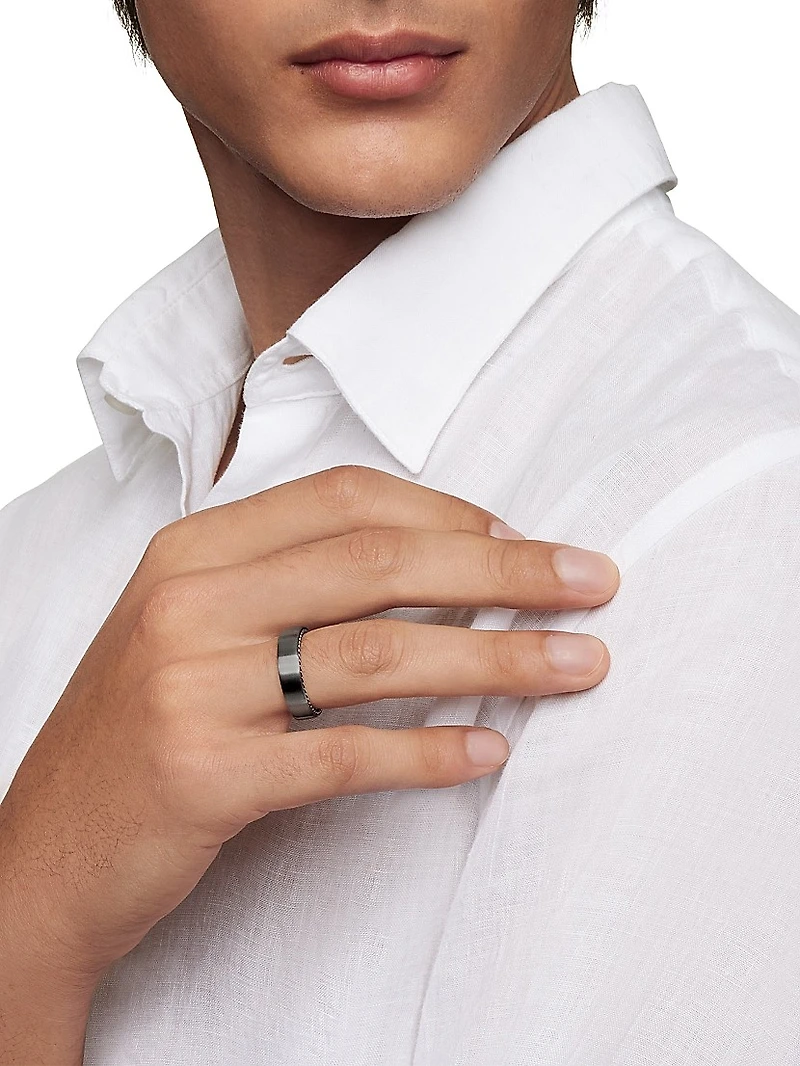 Streamline Band Ring Grey Titanium