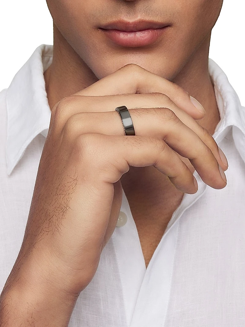 Streamline Band Ring Grey Titanium
