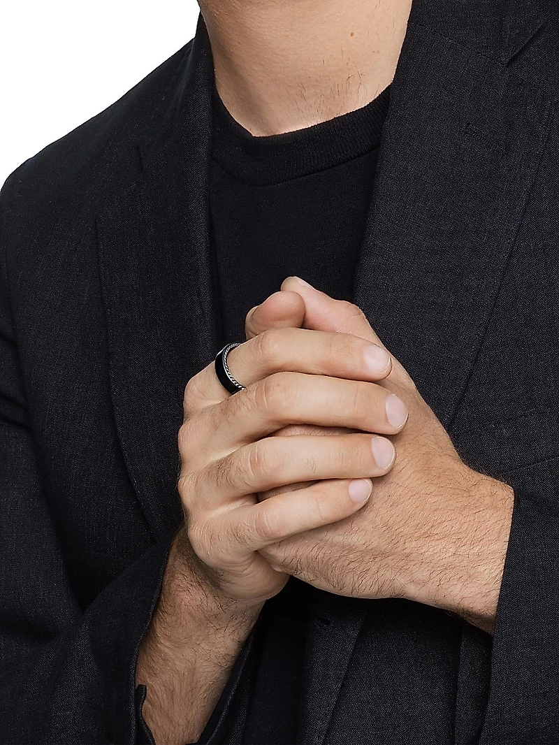 Streamline® Band Ring with Black Titanium
