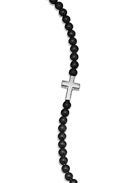 Spiritual Beads Cross Station Bracelet Sterling Silver