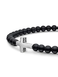 Spiritual Beads Cross Station Bracelet Sterling Silver