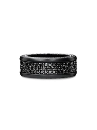 Streamline® Three Row Band Ring Black Titanium with Pavé Diamonds