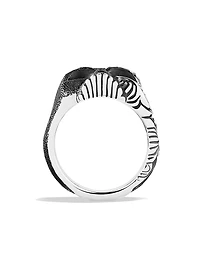 Waves Skull Ring with Pavé Black Diamonds