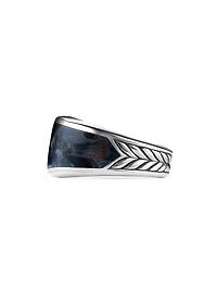Exotic Stone Signet Ring with Pietersite