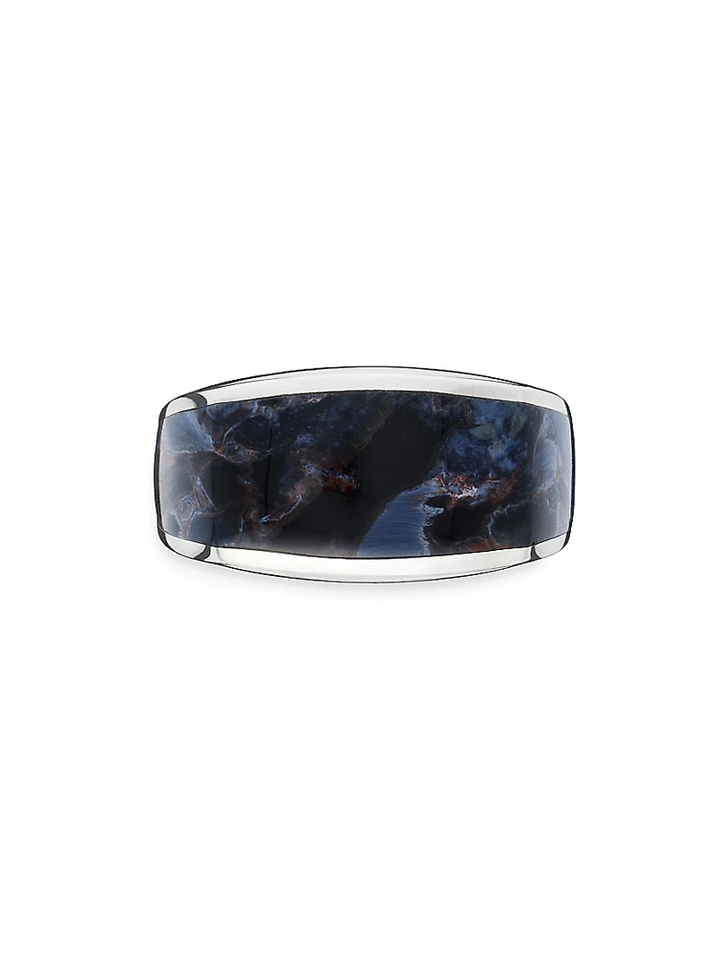 Exotic Stone Signet Ring with Pietersite