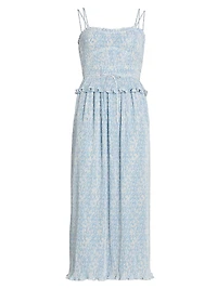 Brisha Floral Pleated Midi-Dress
