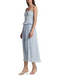 Brisha Floral Pleated Midi-Dress