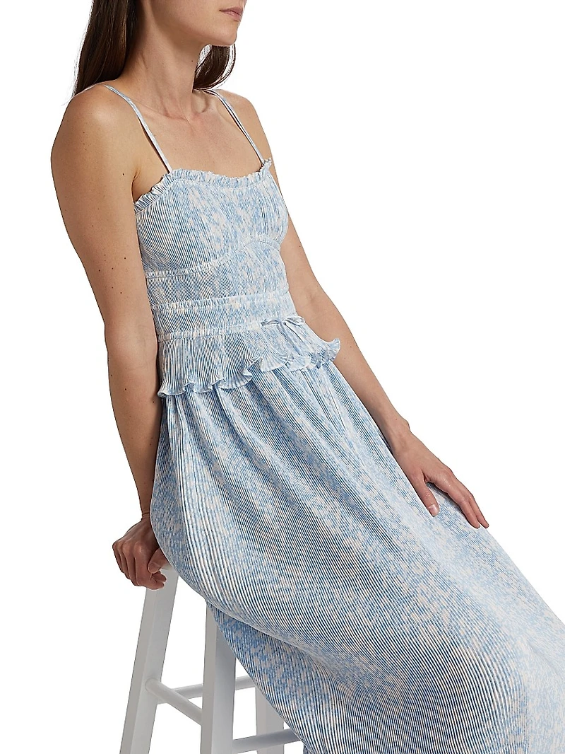 Brisha Floral Pleated Midi-Dress