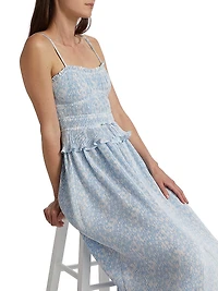 Brisha Floral Pleated Midi-Dress