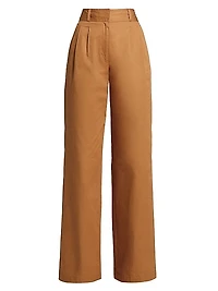 Baxter Wide-Leg Pleated Pants