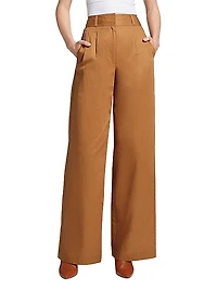 Baxter Wide-Leg Pleated Pants