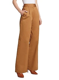 Baxter Wide-Leg Pleated Pants