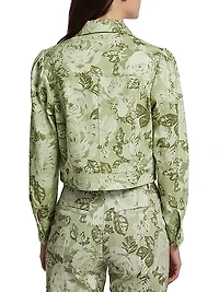 Chloe Floral Puff-Sleeve Cargo Jacket