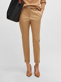 Regular Fit Trousers Stretch Cotton Twill