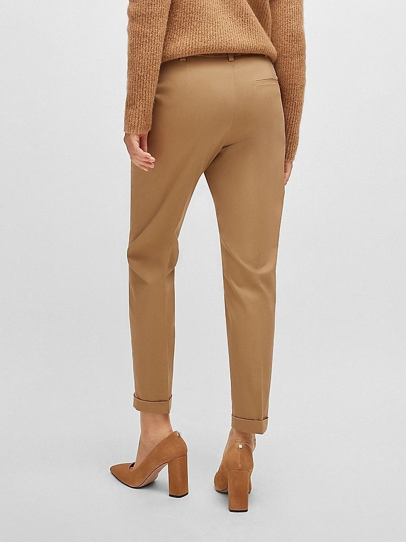 Regular Fit Trousers Stretch Cotton Twill