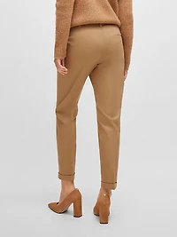 Regular Fit Trousers Stretch Cotton Twill