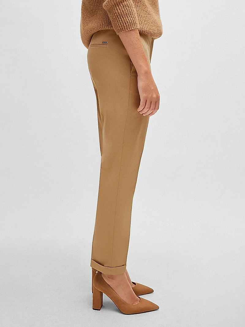 Regular Fit Trousers Stretch Cotton Twill