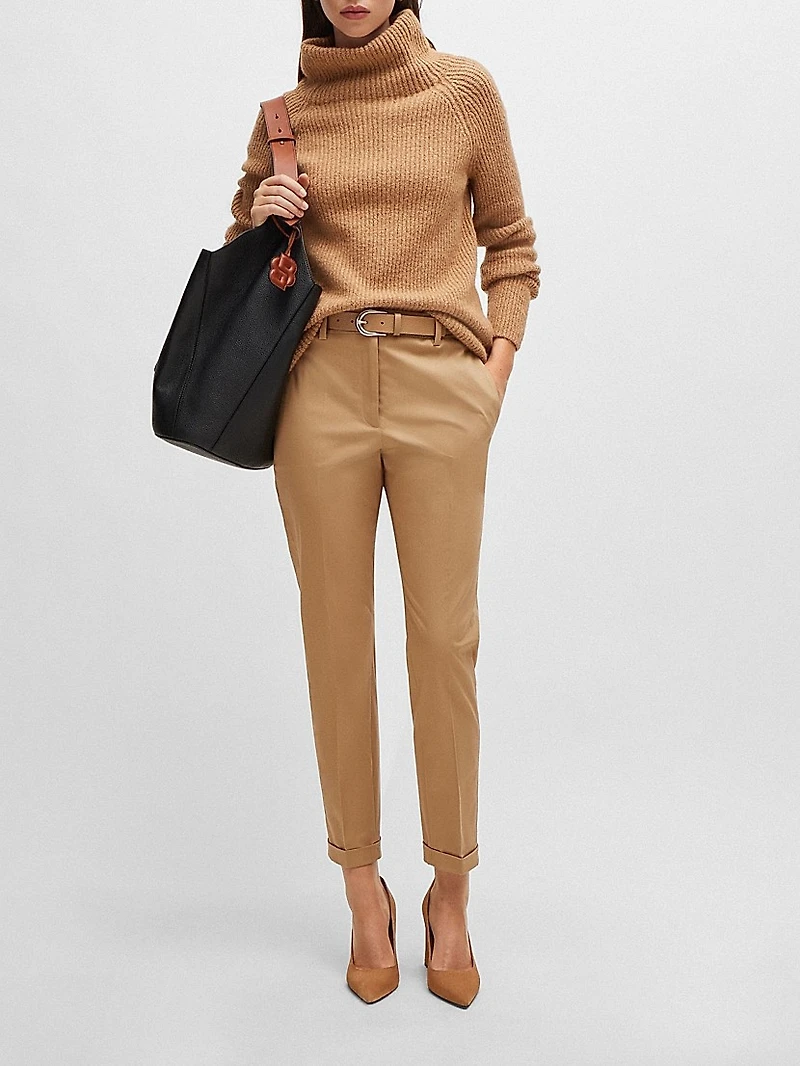 Regular Fit Trousers Stretch Cotton Twill