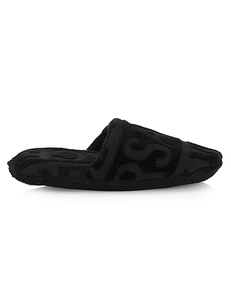 Terry Jacquard Logo On Repeat Slippers