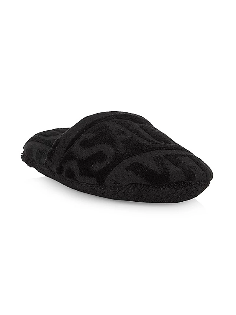 Terry Jacquard Logo On Repeat Slippers