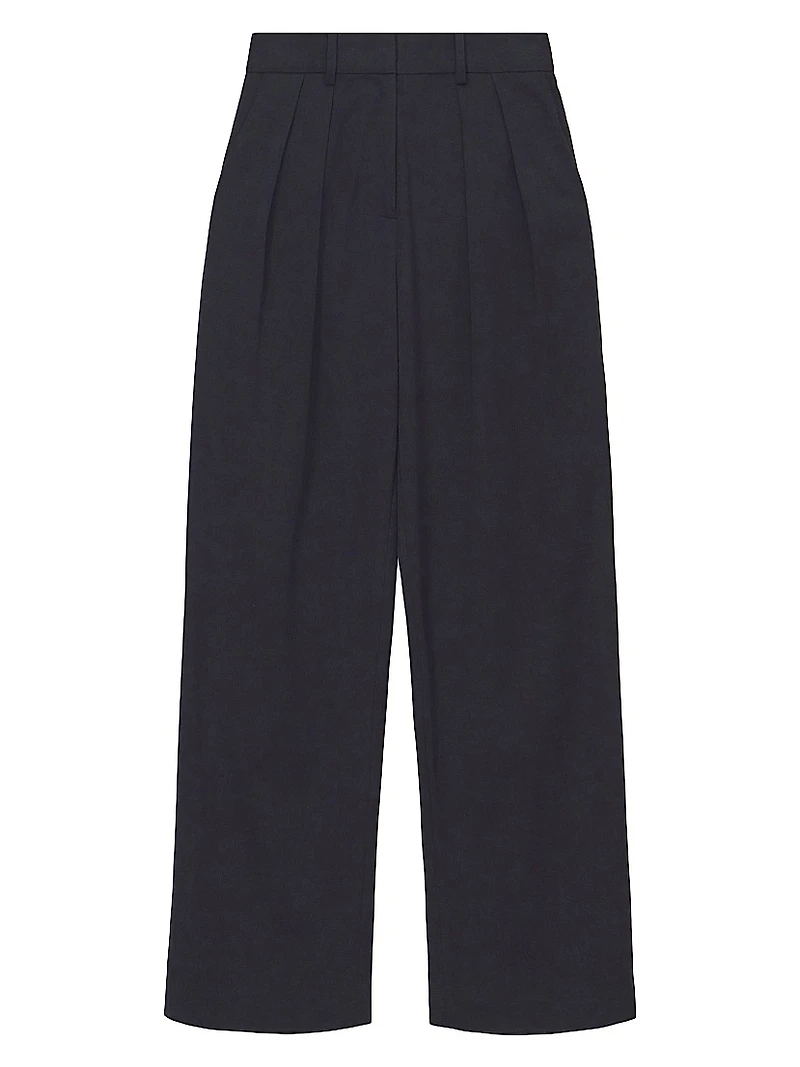 Luisa Pleated Wide-Leg Pants