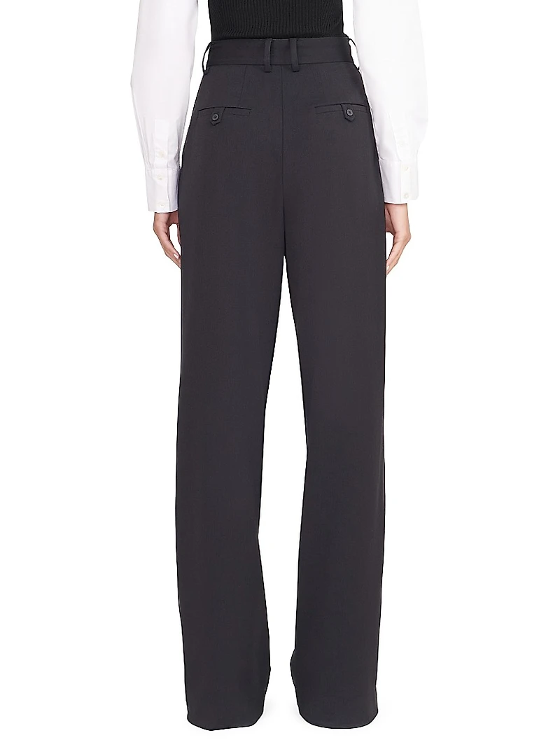 Luisa Pleated Wide-Leg Pants