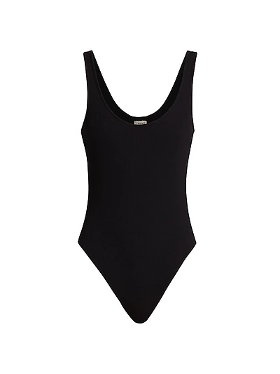 Nica Scoopneck Rib-Knit Bodysuit