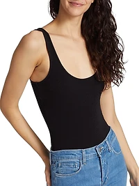 Nica Scoopneck Rib-Knit Bodysuit