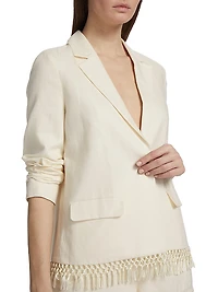 Chitra Fringe-Trim Linen Jacket