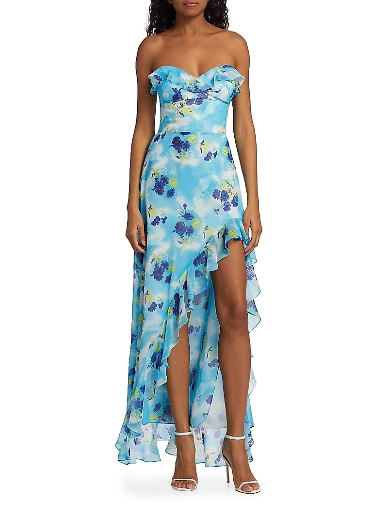 Corinna Floral Strapless Maxi Dress