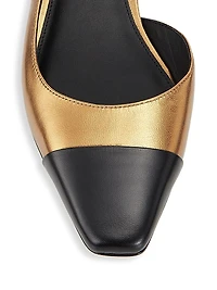 Cecile 30MM Metallic Leather Slingback Pumps