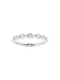 14K White Gold & 0.50 TCW Marquise-Cut Natural Diamond Ring