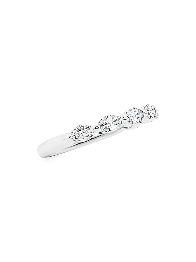 14K White Gold & 0.50 TCW Marquise-Cut Natural Diamond Ring