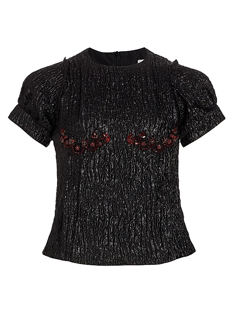 Embellished Short-Sleeve Top