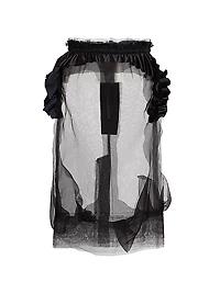 Deconstructed Tulle Midi-Skirt