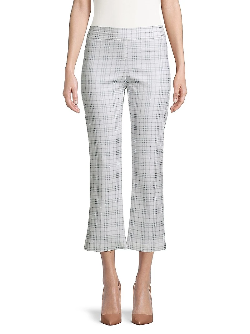Leo Plaid Flare Crop Pants