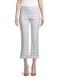 Leo Plaid Flare Crop Pants