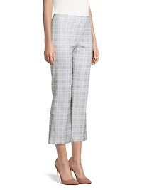 Leo Plaid Flare Crop Pants