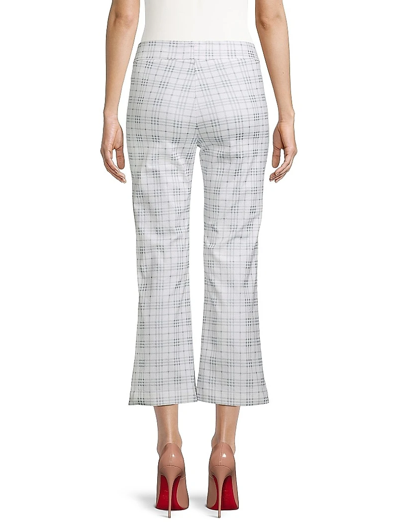 Leo Plaid Flare Crop Pants