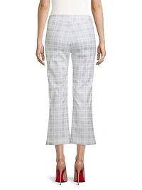 Leo Plaid Flare Crop Pants
