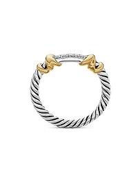 Petite Helena Wrap Band Ring with 18K Yellow Gold and Pavé Diamonds
